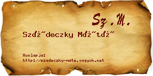 Szádeczky Máté névjegykártya