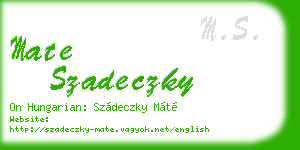 mate szadeczky business card